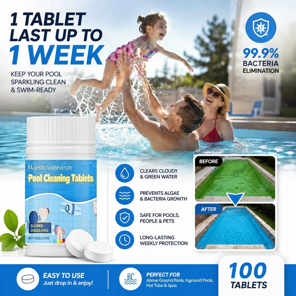 The new generation pool purifier ✨ offers double the algae control power—gentle, safe, and worry-free for children! 👨‍👩‍👧