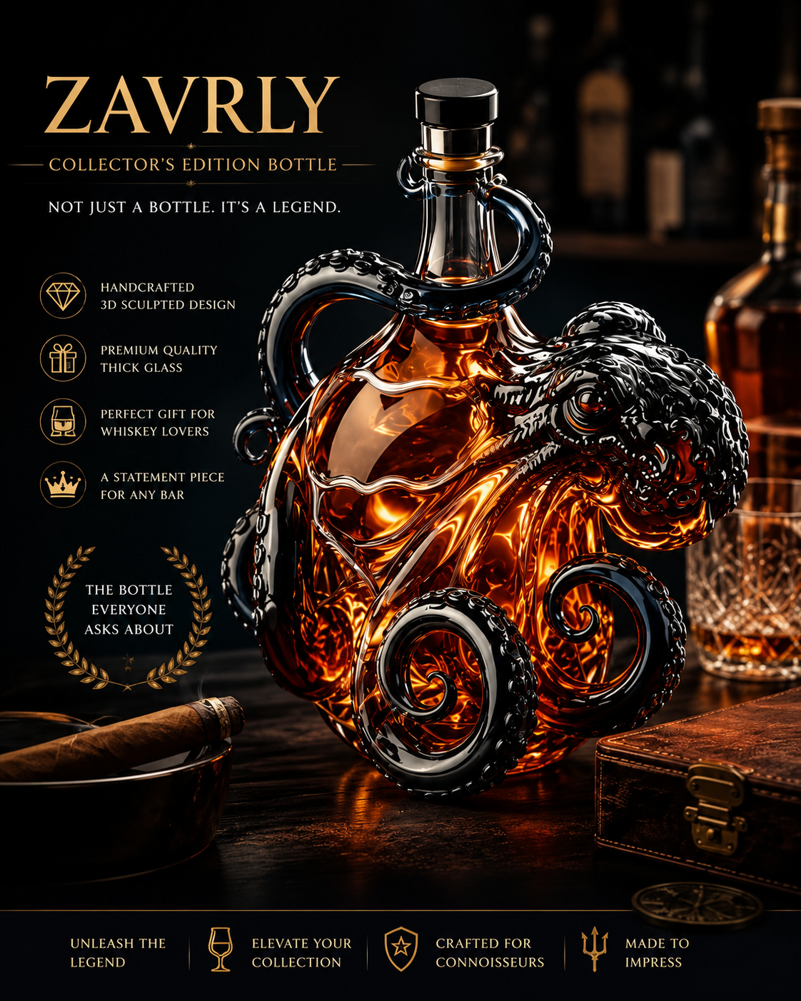  3D Octopus Bottle 🐙 -The Whiskey Decanter Everyone Asks About