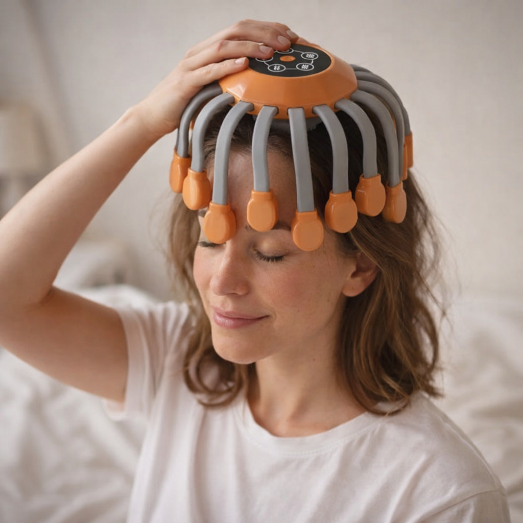 Electric Octopus Scalp Massager, 360° Cordless Head Massager for Migraine Relief & Stress Relaxation