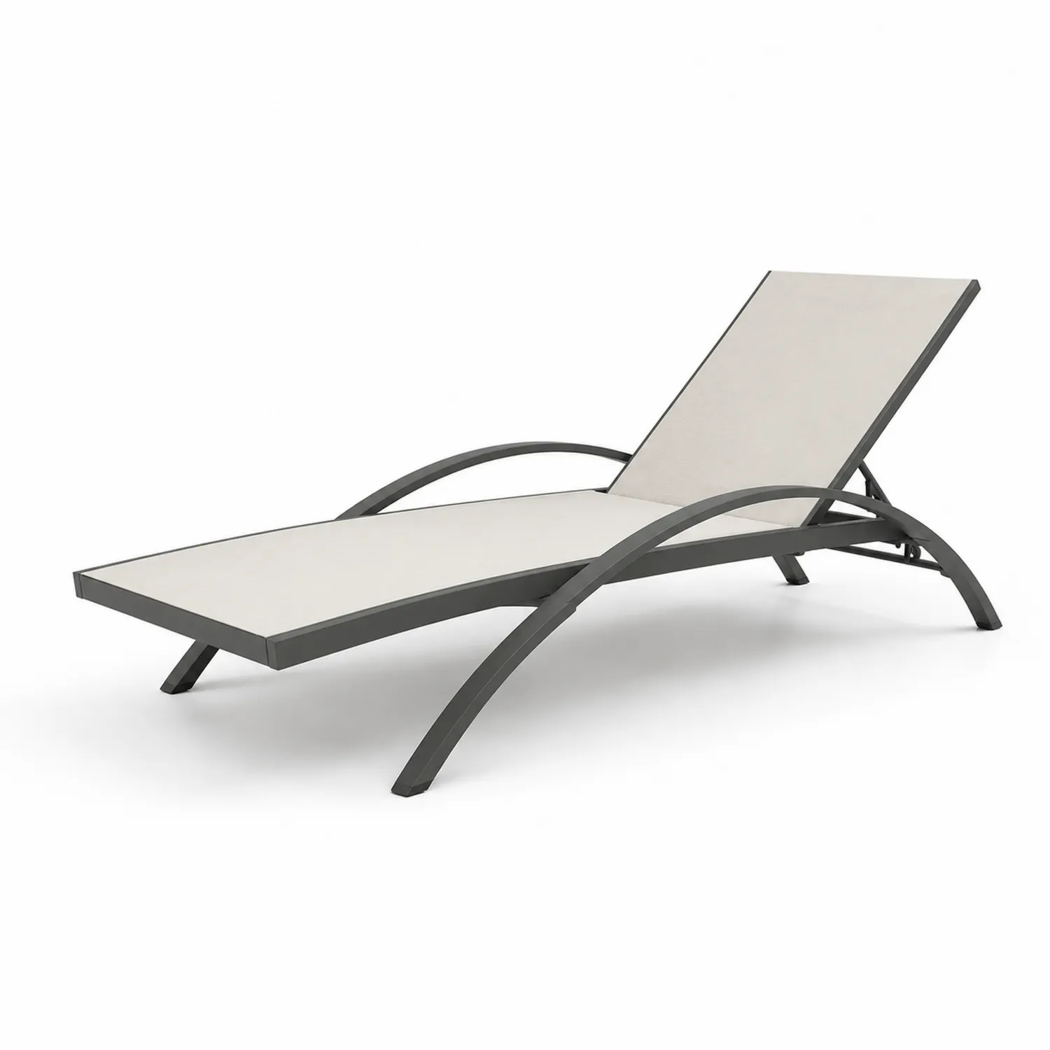 Leżak ogrodowy aluminiowy z tekstylenem, beżowy, 200 cm