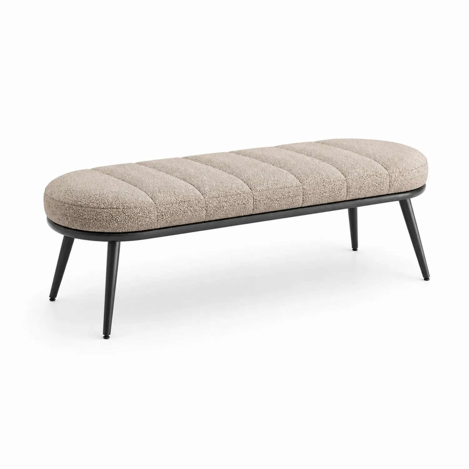 Ławka tapicerowana stal 120x40x45 cm Beżowa