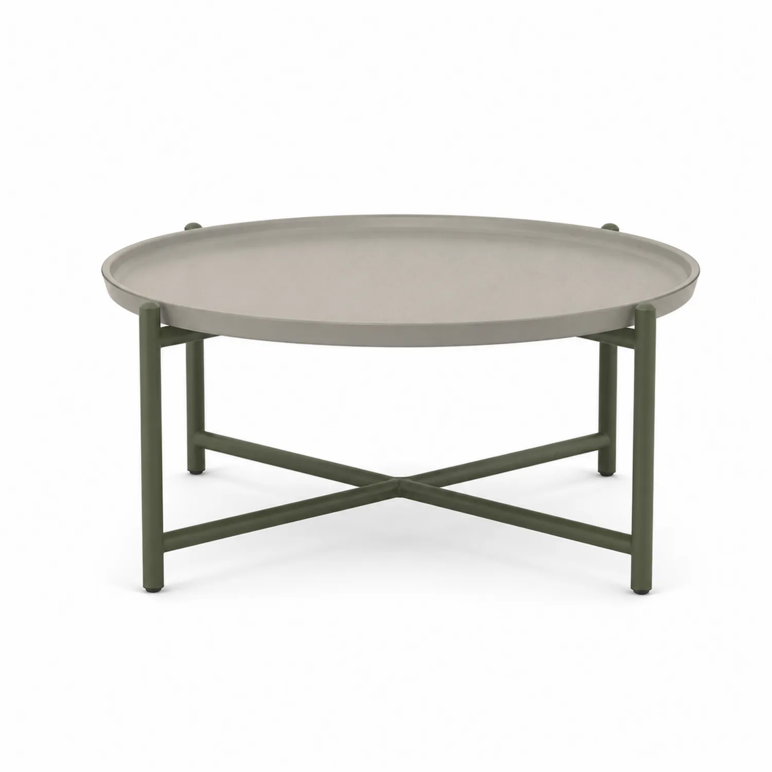 Okrągły stolik kawowy metalowy 80cm zielono-szary