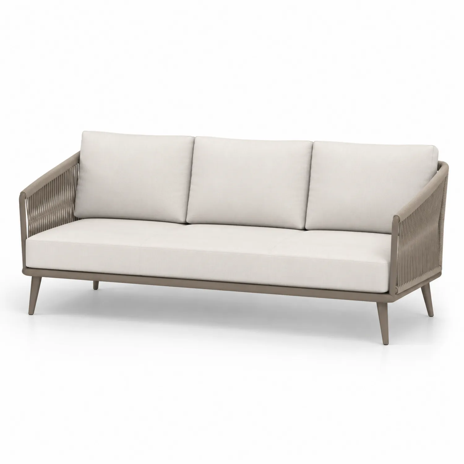 Sofa ogrodowa aluminium plecionka 200 cm Beżowa