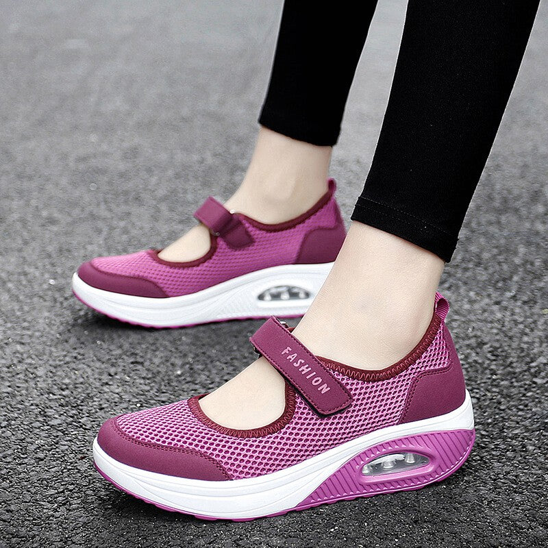 Women's Walking Shoes | Breathable Mesh Sneakers with Easy Adjustable Strap