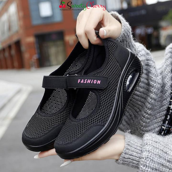 Women's Walking Shoes | Breathable Mesh Sneakers with Easy Adjustable Strap