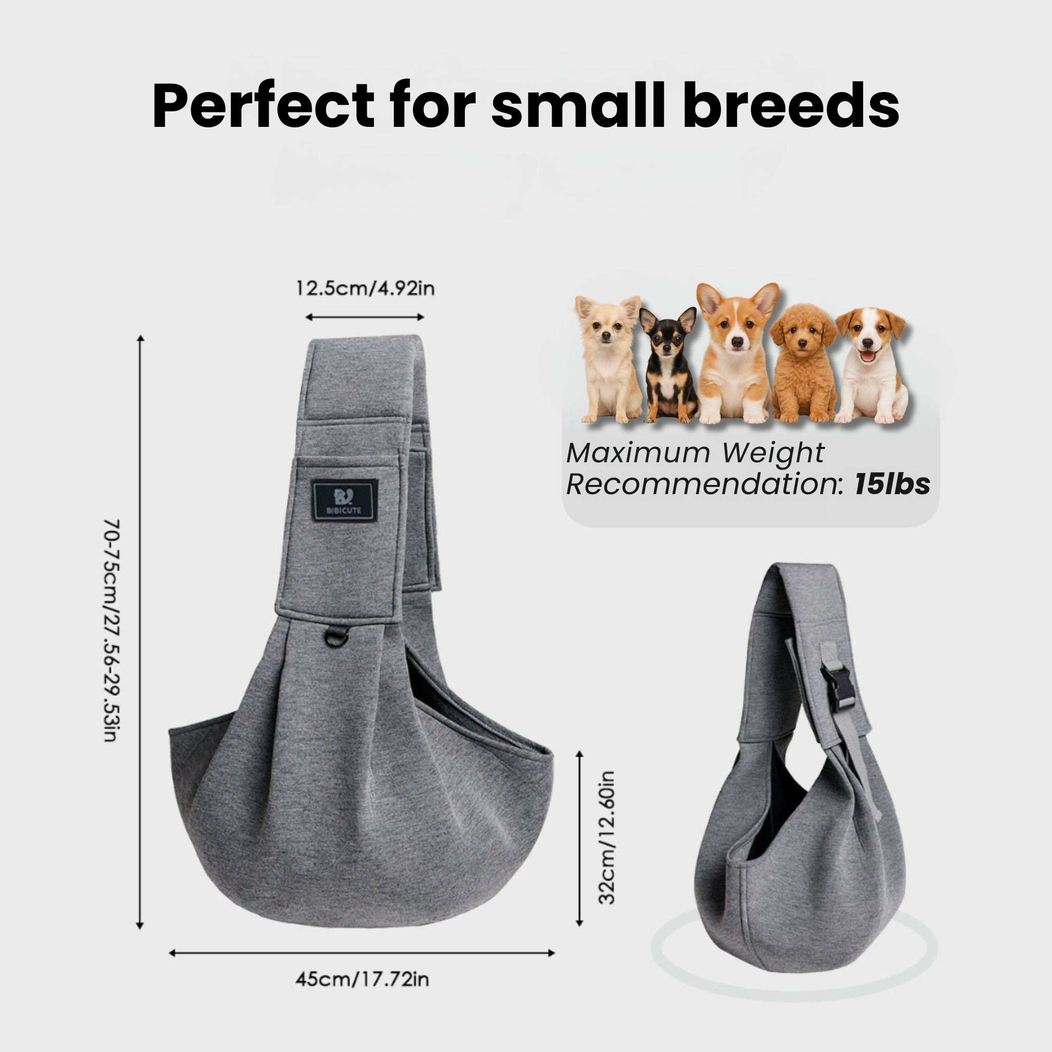 Adjustable Dog Sling Carrier – Hands-Free Pet Travel Bag for Small Dogs