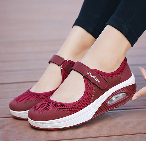 Women's Walking Shoes | Breathable Mesh Sneakers with Easy Adjustable Strap