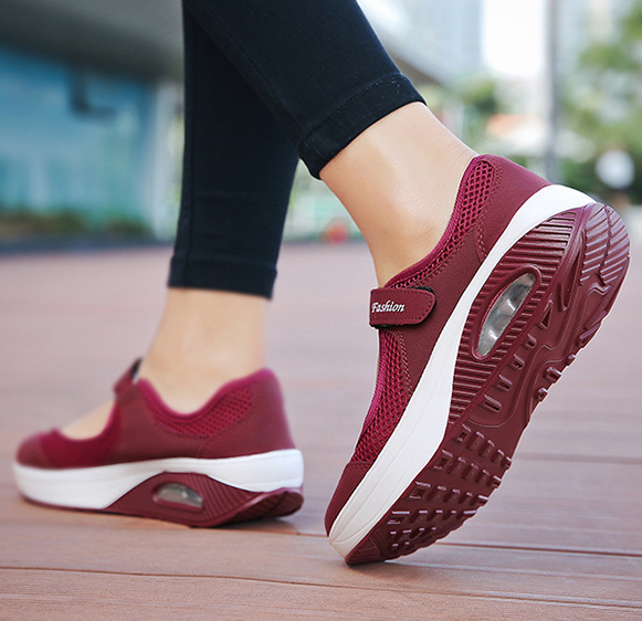 Women's Walking Shoes | Breathable Mesh Sneakers with Easy Adjustable Strap