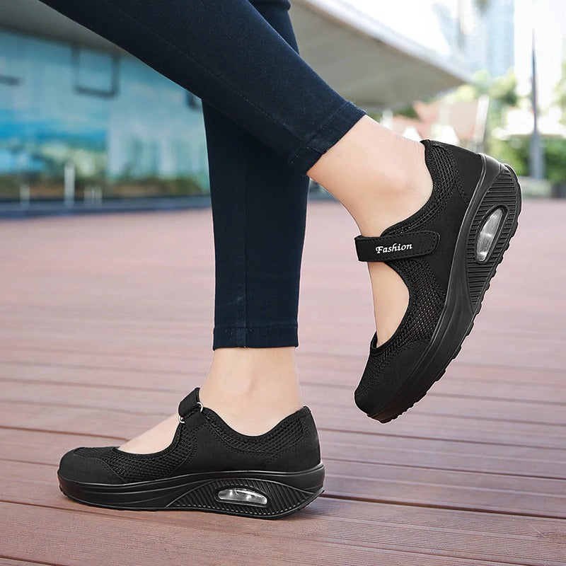 Women's Walking Shoes | Breathable Mesh Sneakers with Easy Adjustable Strap