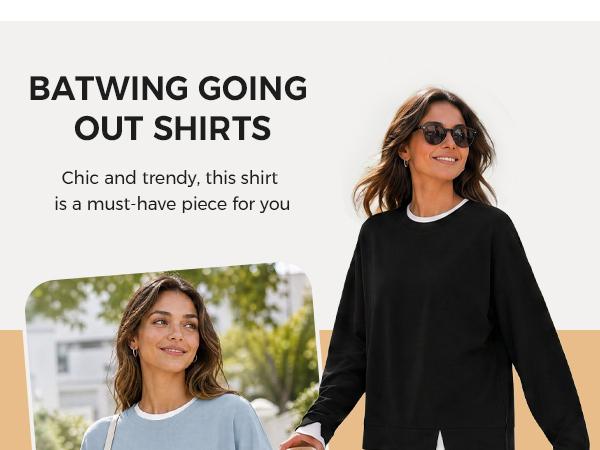 Fisoew Women's Fake Two Piece Layered Sweatshirt, Crew Neck White Ribbed Cuff & Hem Patchwork Drop Shoulder Oversized Long Sleeve Pullover Top Hoodie Hoodie Fit Casual