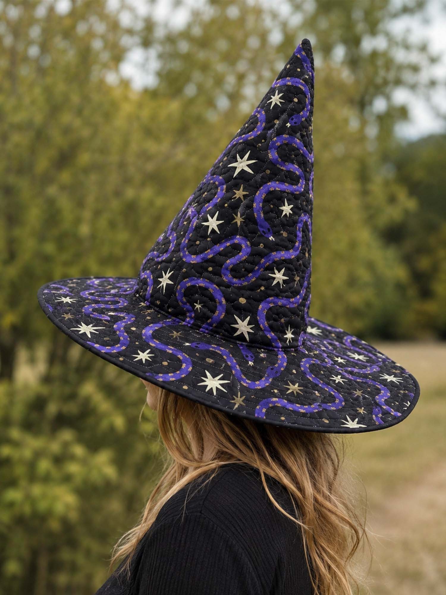 Dark Magic Snake Handcrafted Quilted Witch Hat