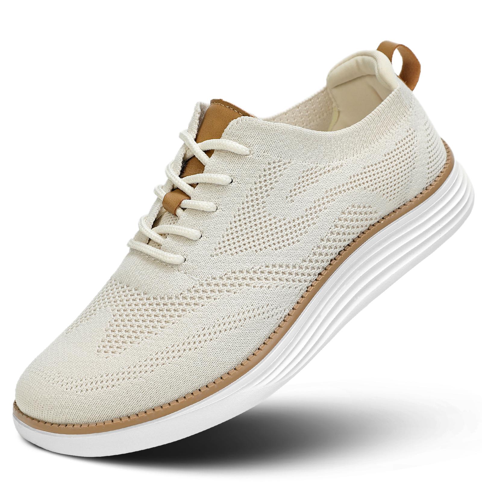 Knitted Mesh Breathable And Comfortable Platform Sneakers Men's Mesh Sneakers Oxfords Business Casual Walking Shoes Tennis Comfortable Trainer Runner Training Athletic Footwear Closed Running