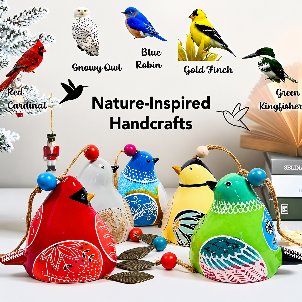 🐦Hand-Painted  Bird wind Chimes