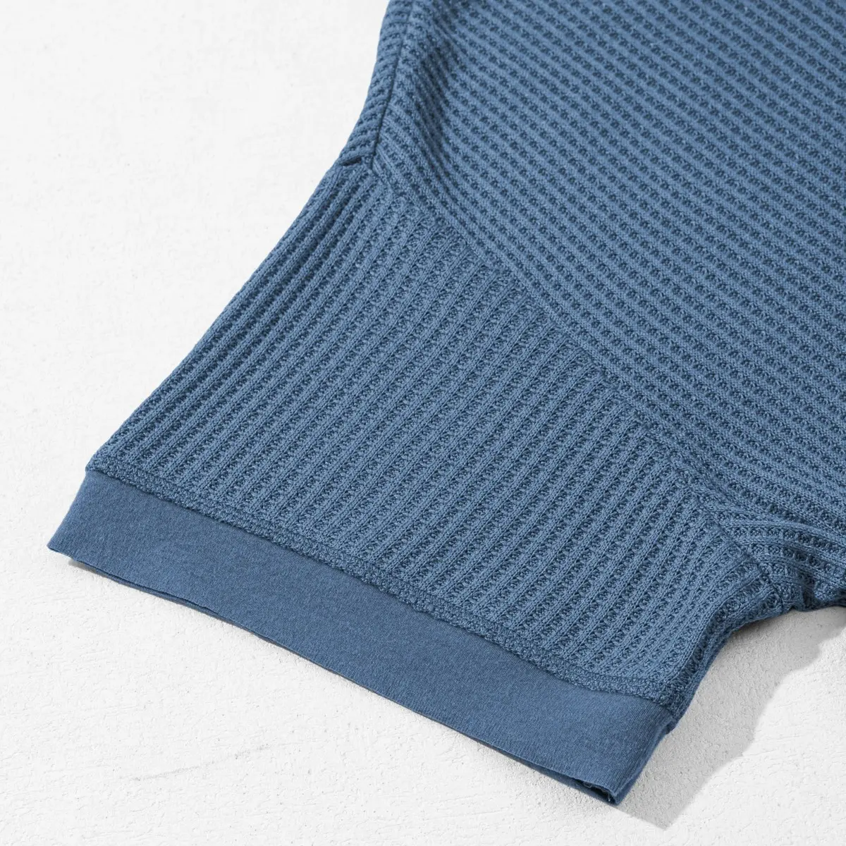 SHEWIN Cozy Oversized Waffle Knit V-Neck Top - Plus Size