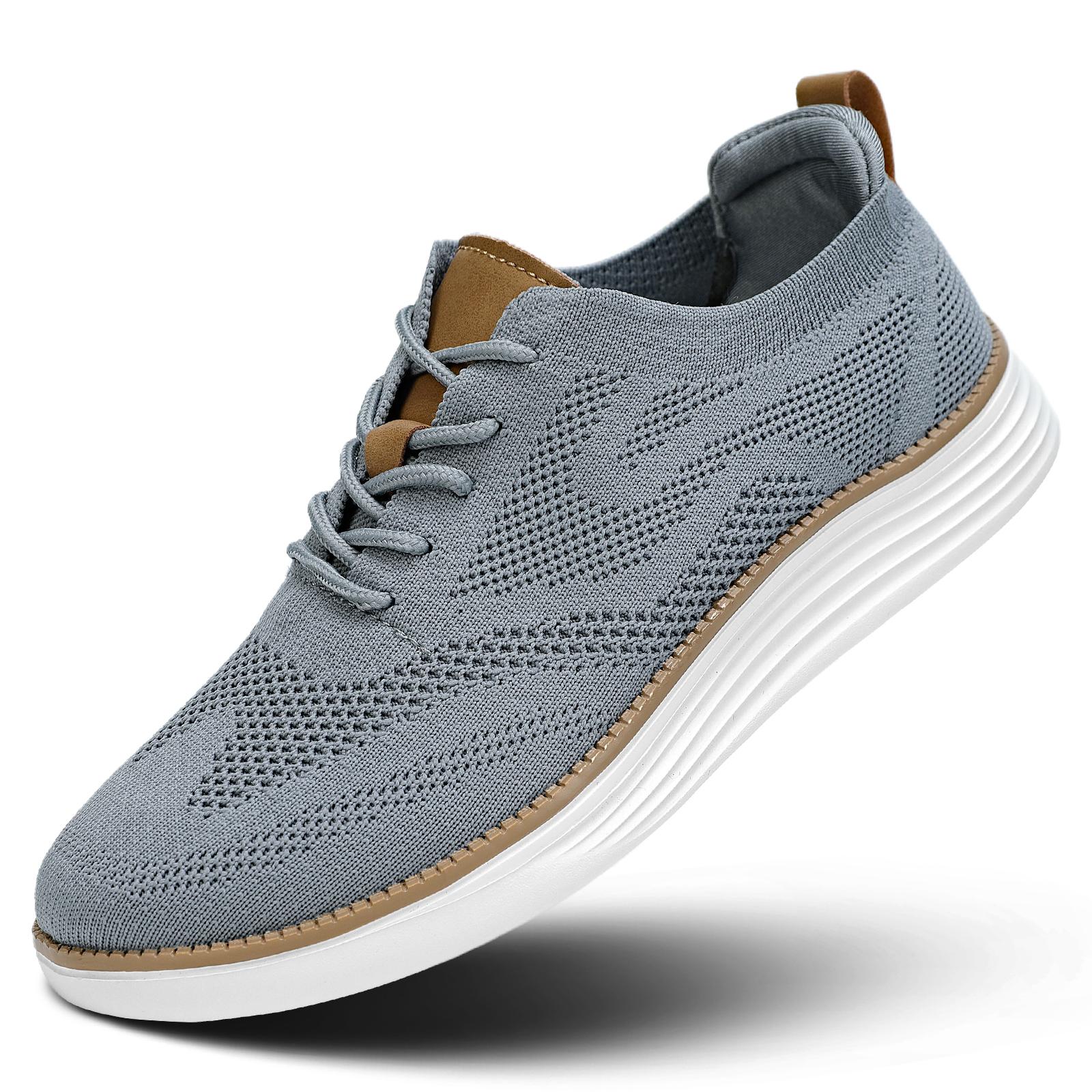 Knitted Mesh Breathable And Comfortable Platform Sneakers Men's Mesh Sneakers Oxfords Business Casual Walking Shoes Tennis Comfortable Trainer Runner Training Athletic Footwear Closed Running