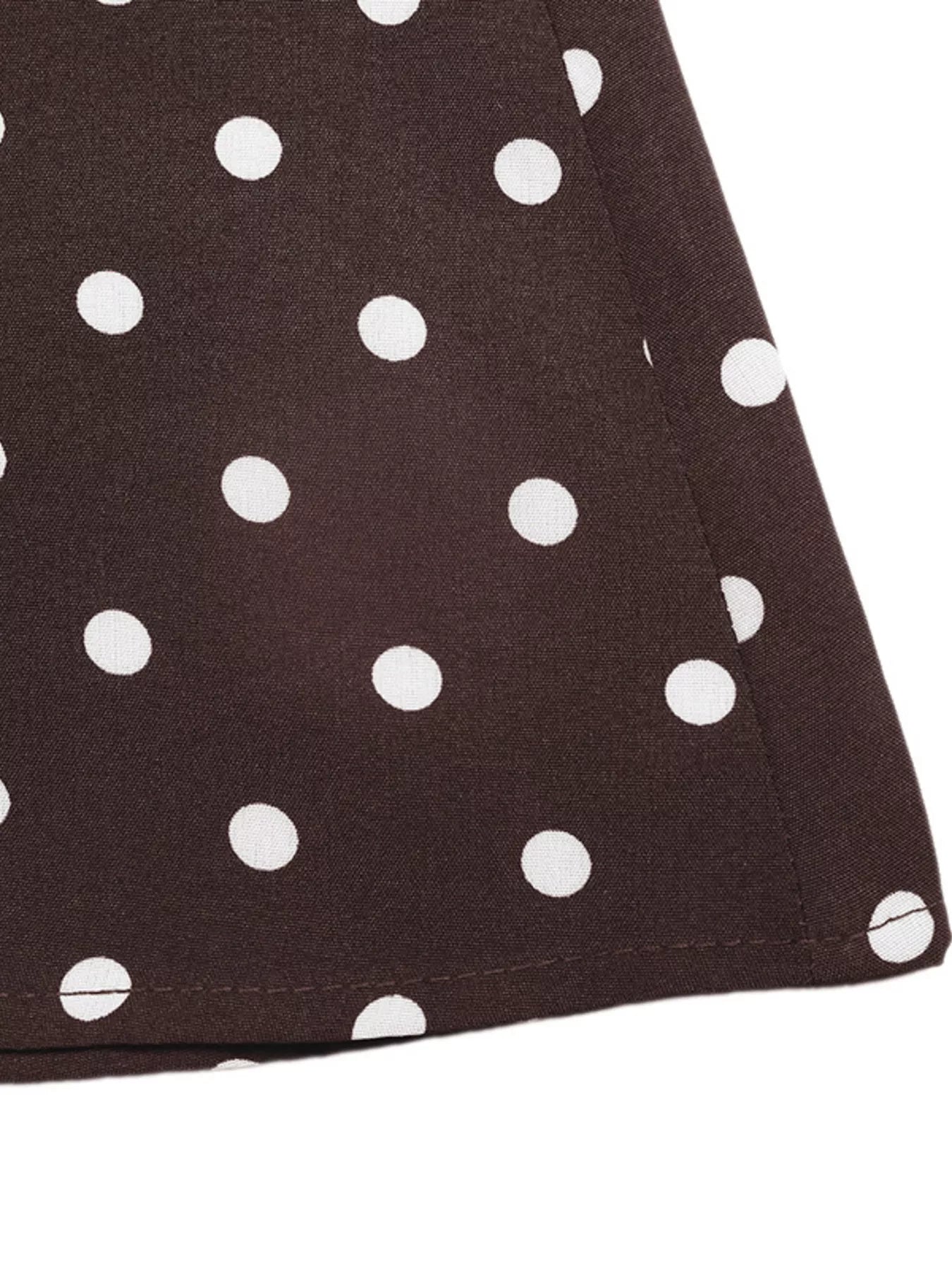 Coffee Brown Polka Dot Sleeveless Maxi Dress | Flowy Summer Vacation Long Dress