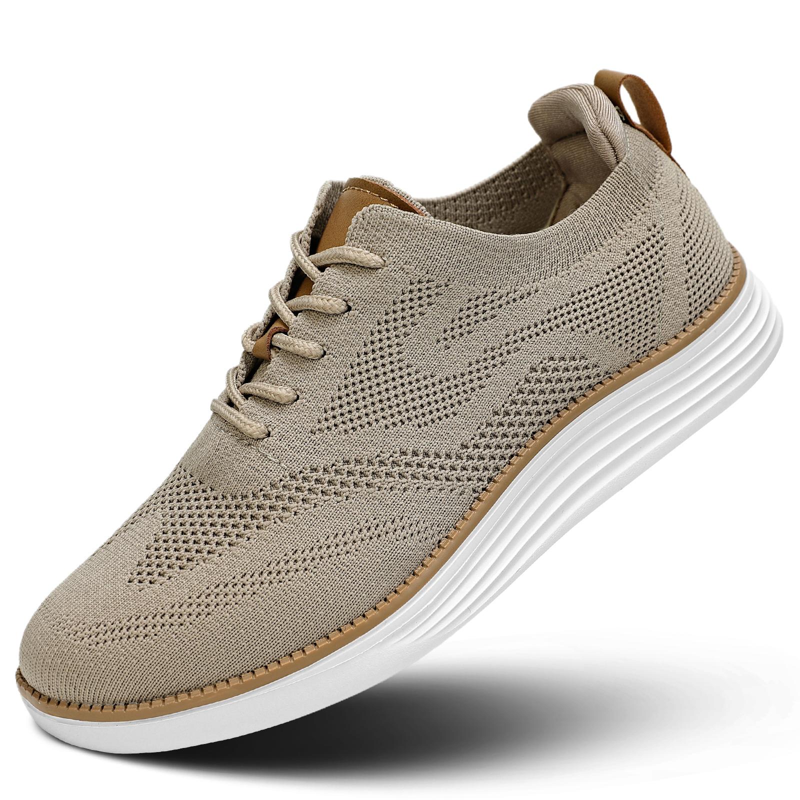 Knitted Mesh Breathable And Comfortable Platform Sneakers Men's Mesh Sneakers Oxfords Business Casual Walking Shoes Tennis Comfortable Trainer Runner Training Athletic Footwear Closed Running