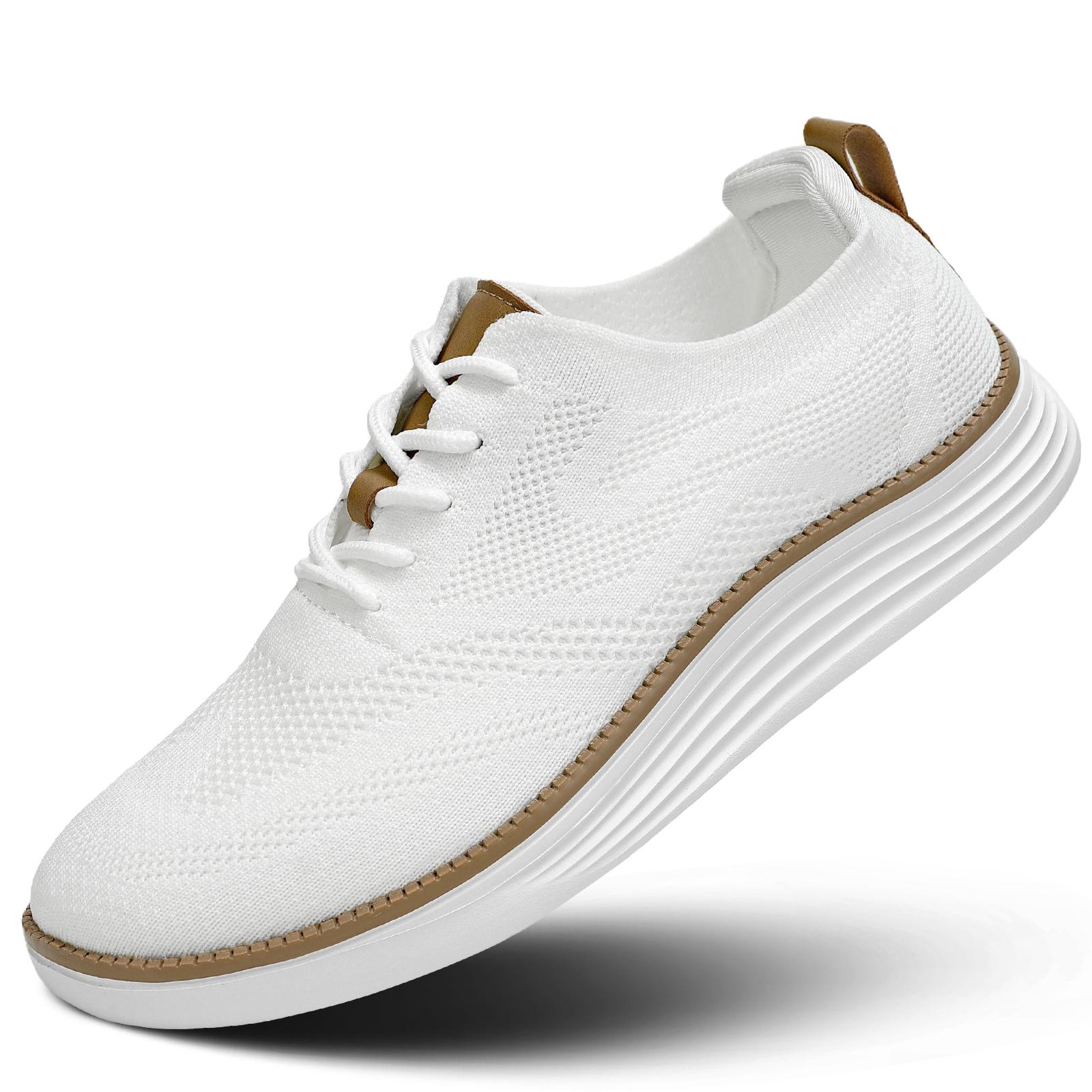 Knitted Mesh Breathable And Comfortable Platform Sneakers Men's Mesh Sneakers Oxfords Business Casual Walking Shoes Tennis Comfortable Trainer Runner Training Athletic Footwear Closed Running