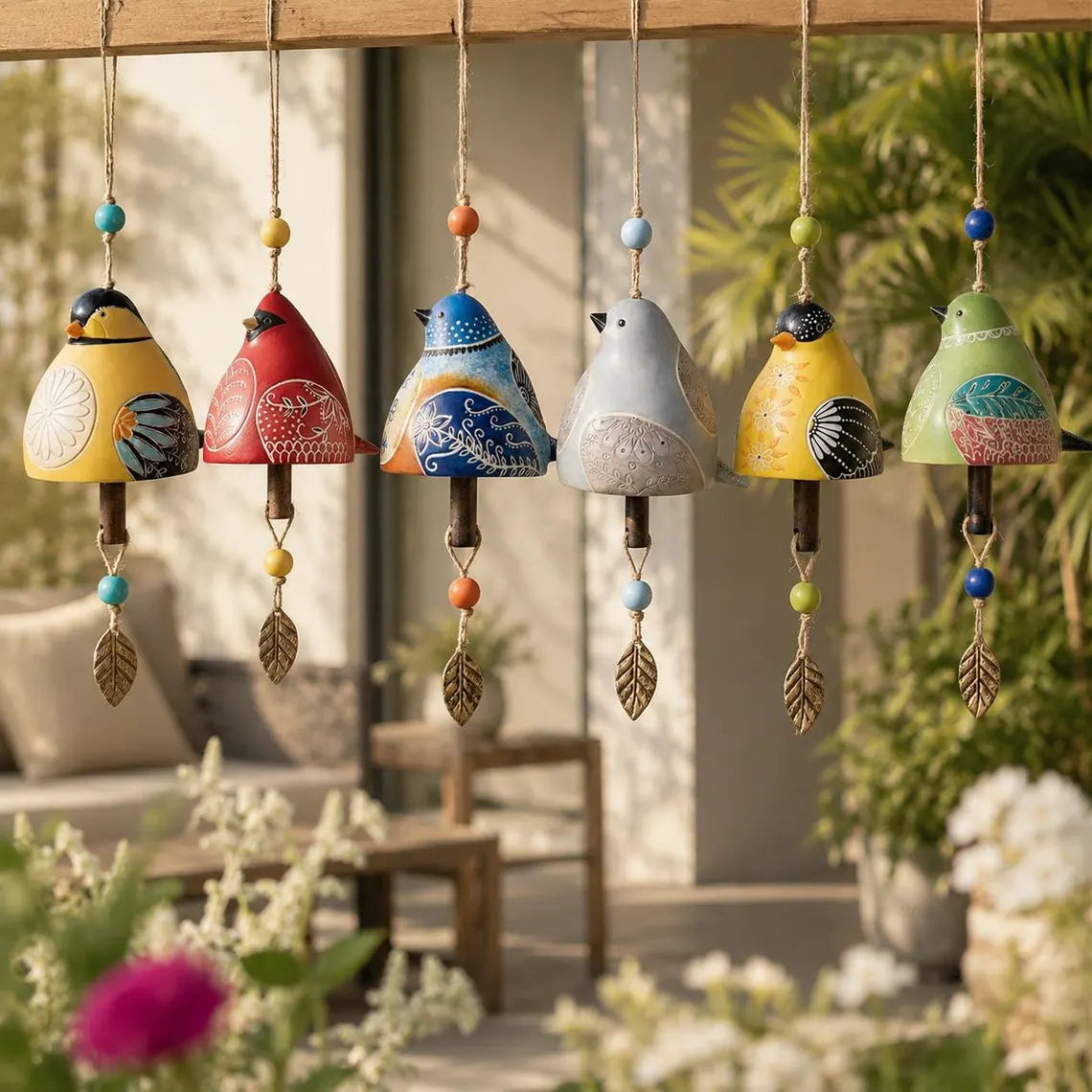 🐦Hand-Painted  Bird wind Chimes