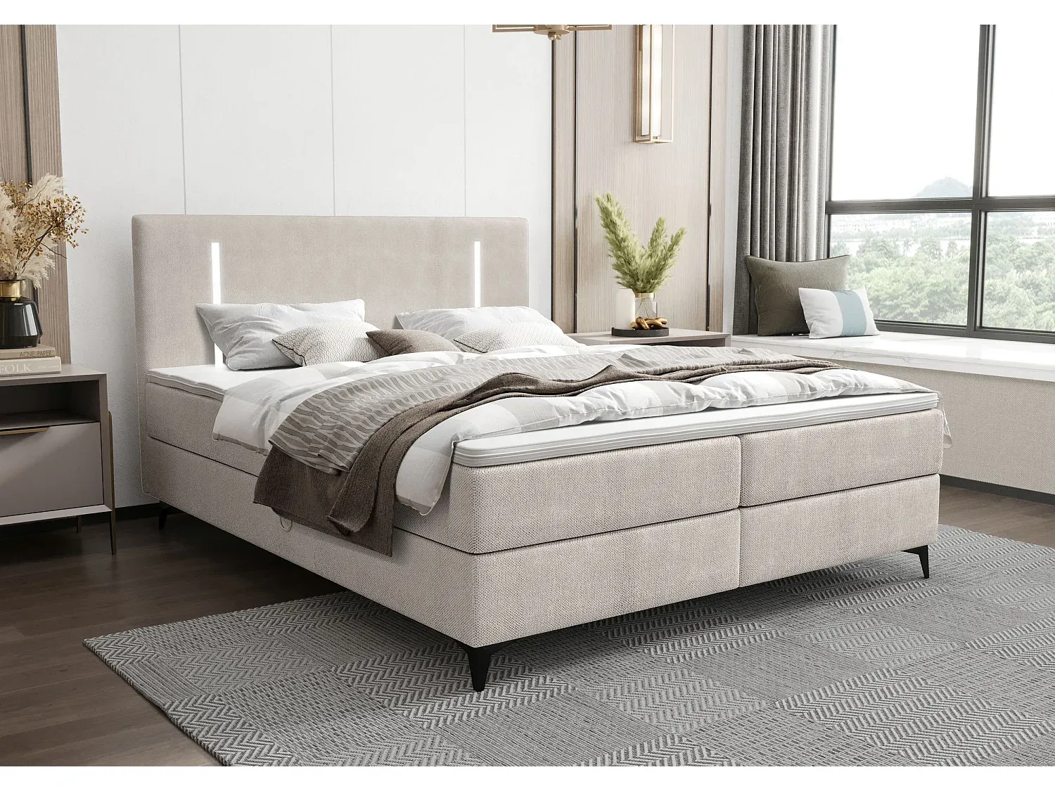 Schlafzimmer,Bereich Bett,Boxspringbett-livavito.com