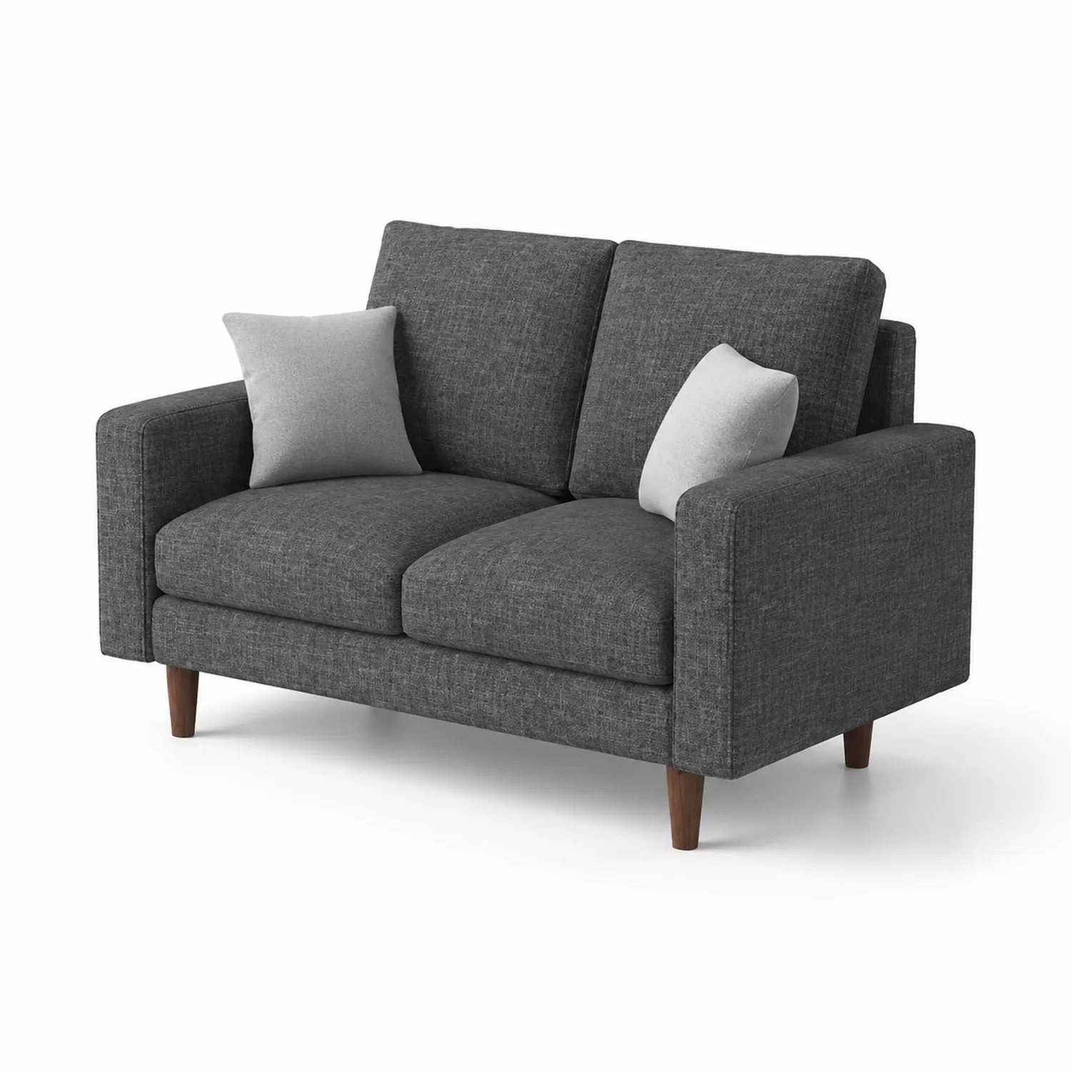 Dwuosobowa Sofa z Tkaniny Poliester 140x85x90 cm Ciemnoszary
