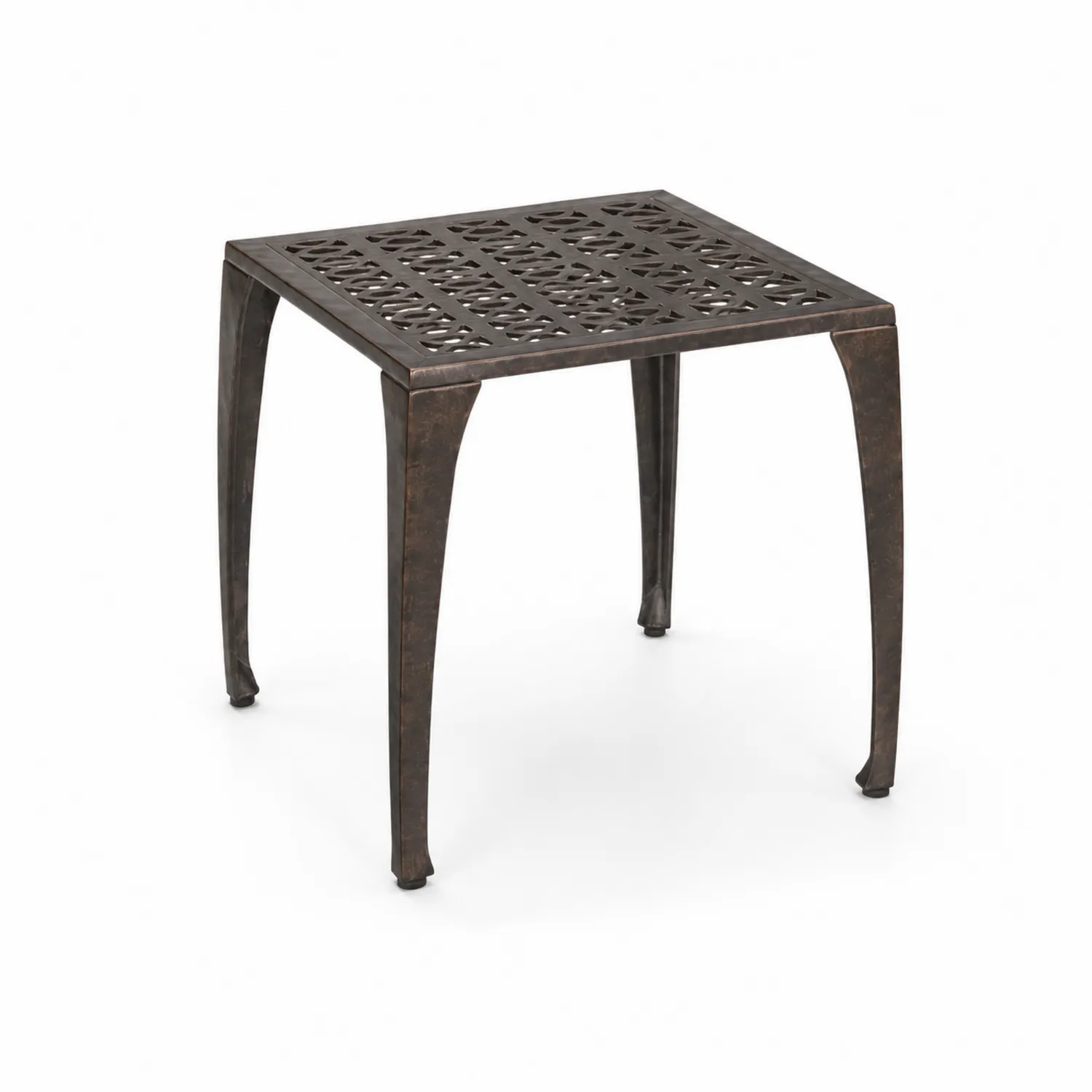 Stół kwadratowy z kutego metalu 70x70x74 cm Brązowy