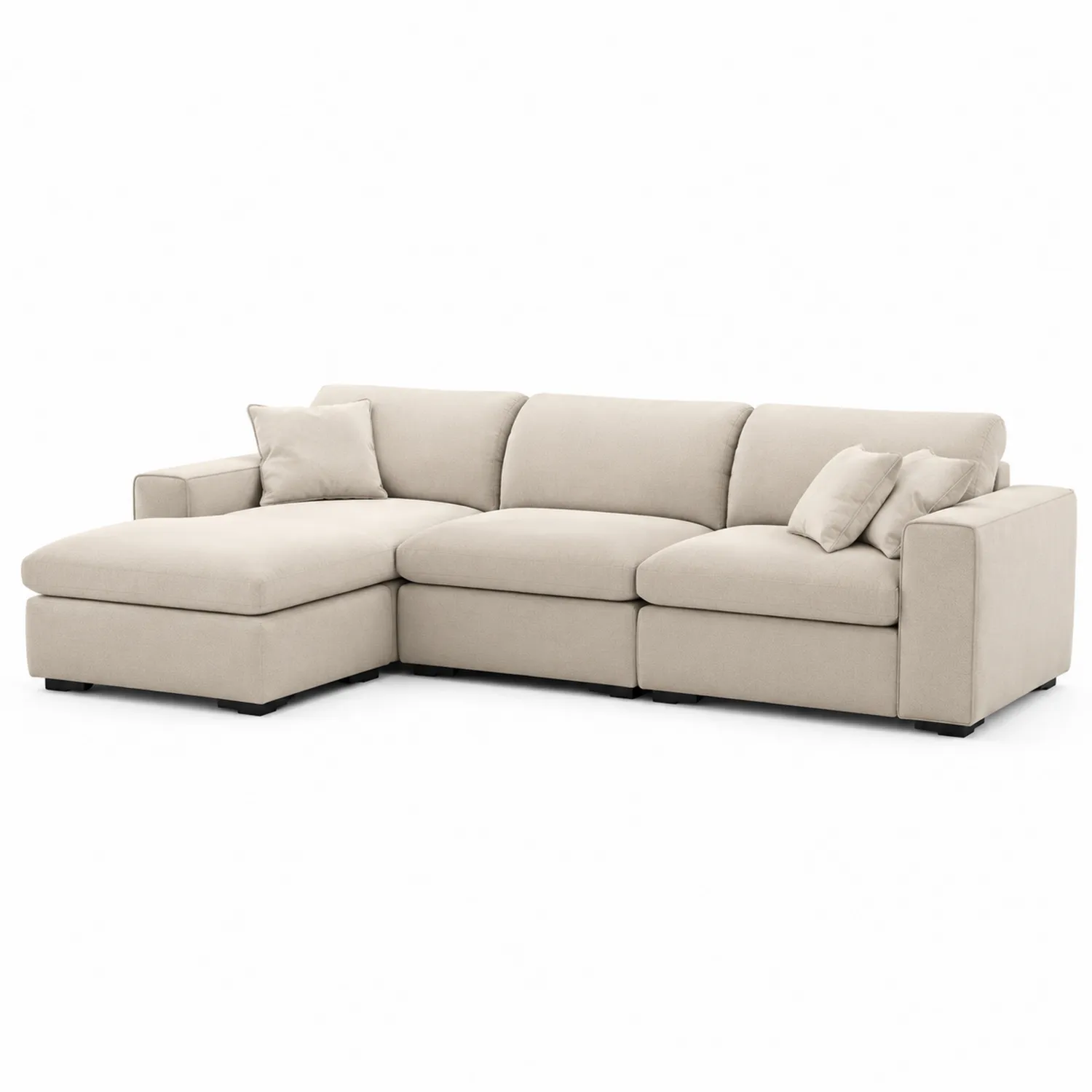 Narożna sofa modułowa z leżanką, beżowa