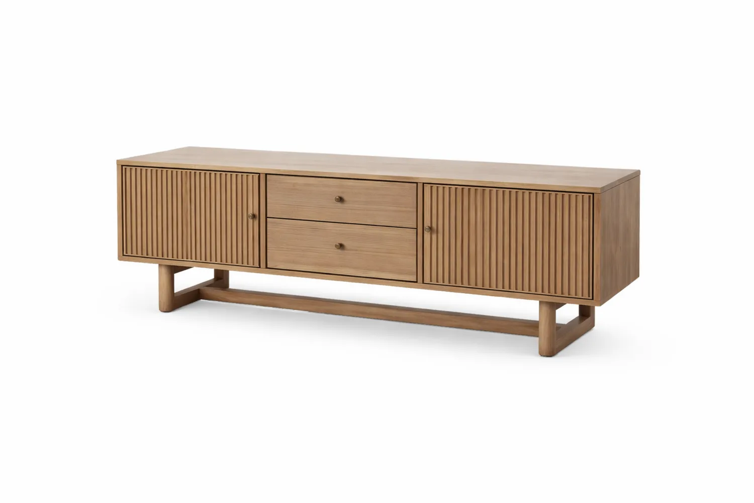 Szafka RTV drewniana dębowa 180x45x55 cm Brązowy