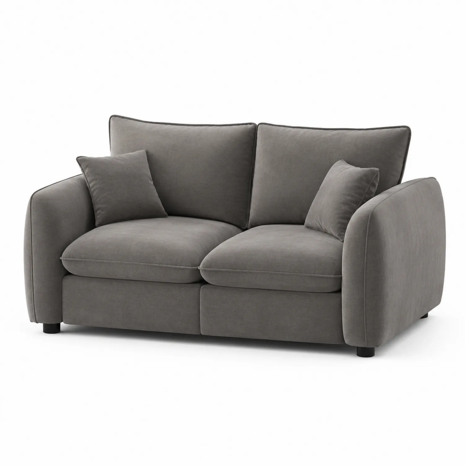 Sofa dwuosobowa z tkaniny szara 150x85x80 cm