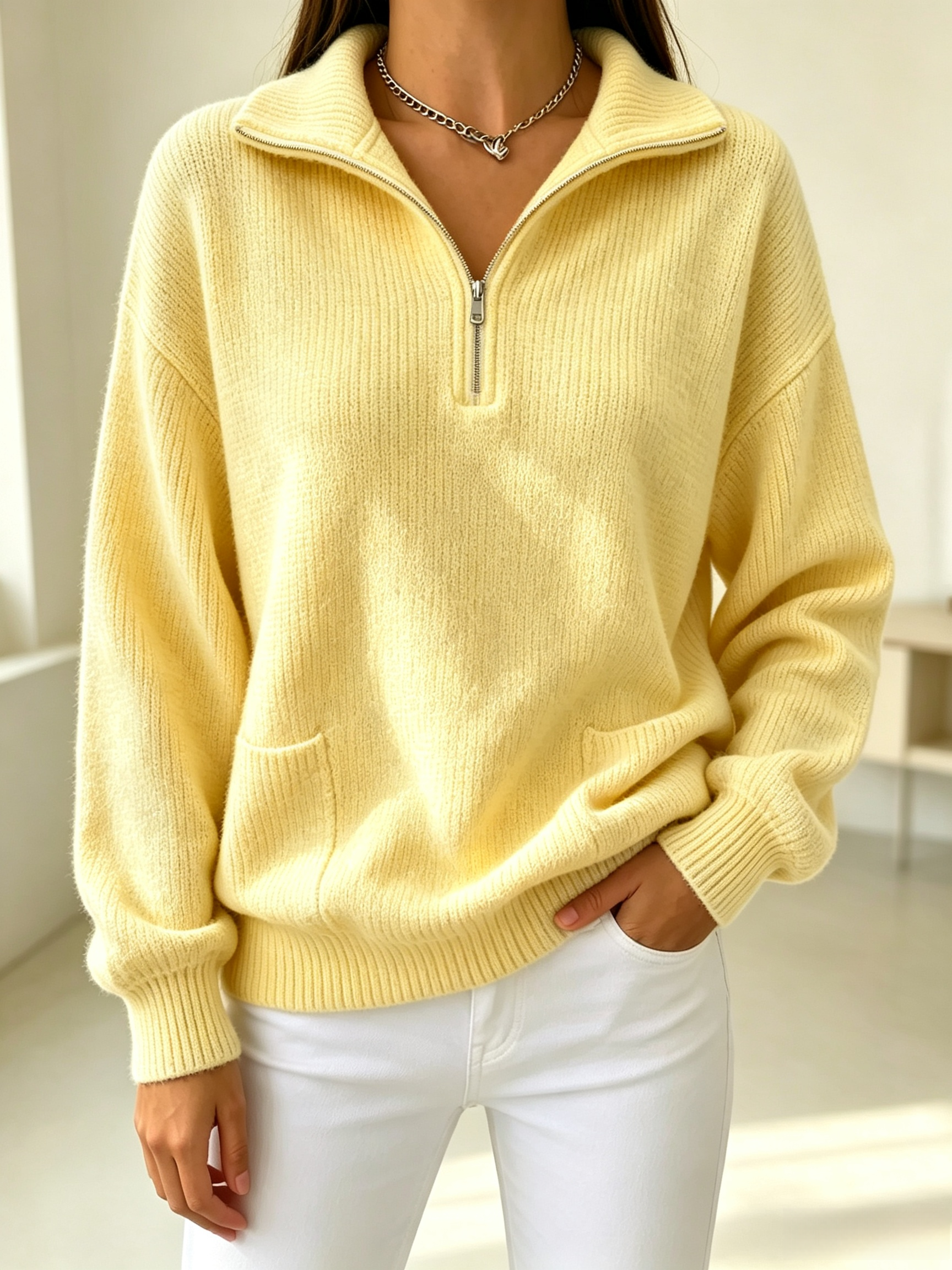 CLEARANCE SALE🔥Women's Soft Quarter-Zip Knit Sweater