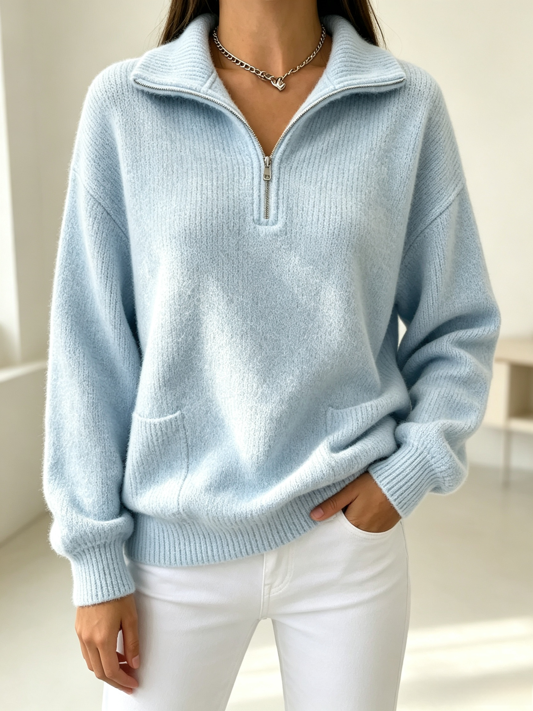 CLEARANCE SALE🔥Women's Soft Quarter-Zip Knit Sweater