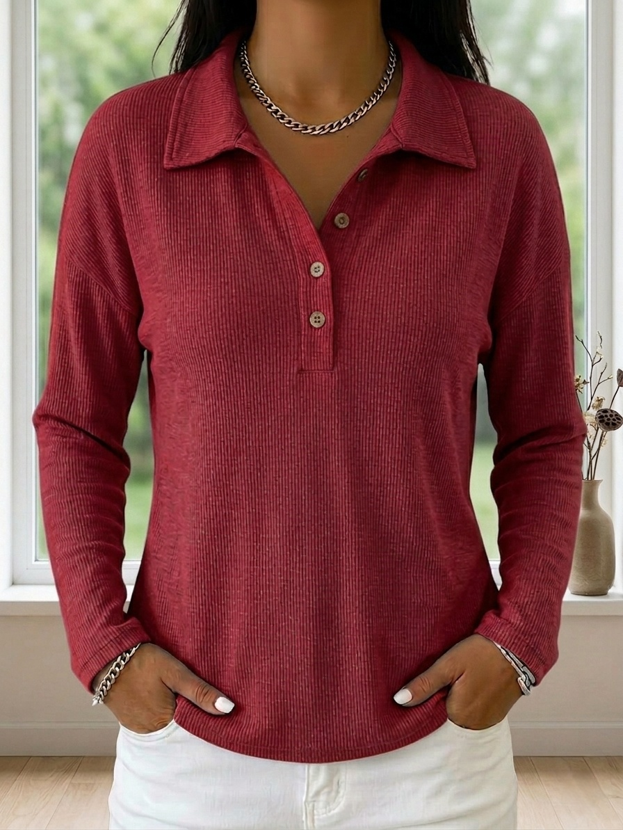Women's Cotton V-Neck Comfortable Shirt