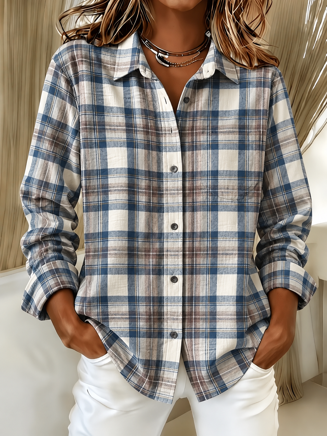 CHRISTMAS SALE🎄Women's Relaxed Fit Scotch Plaid Flannel Shirt