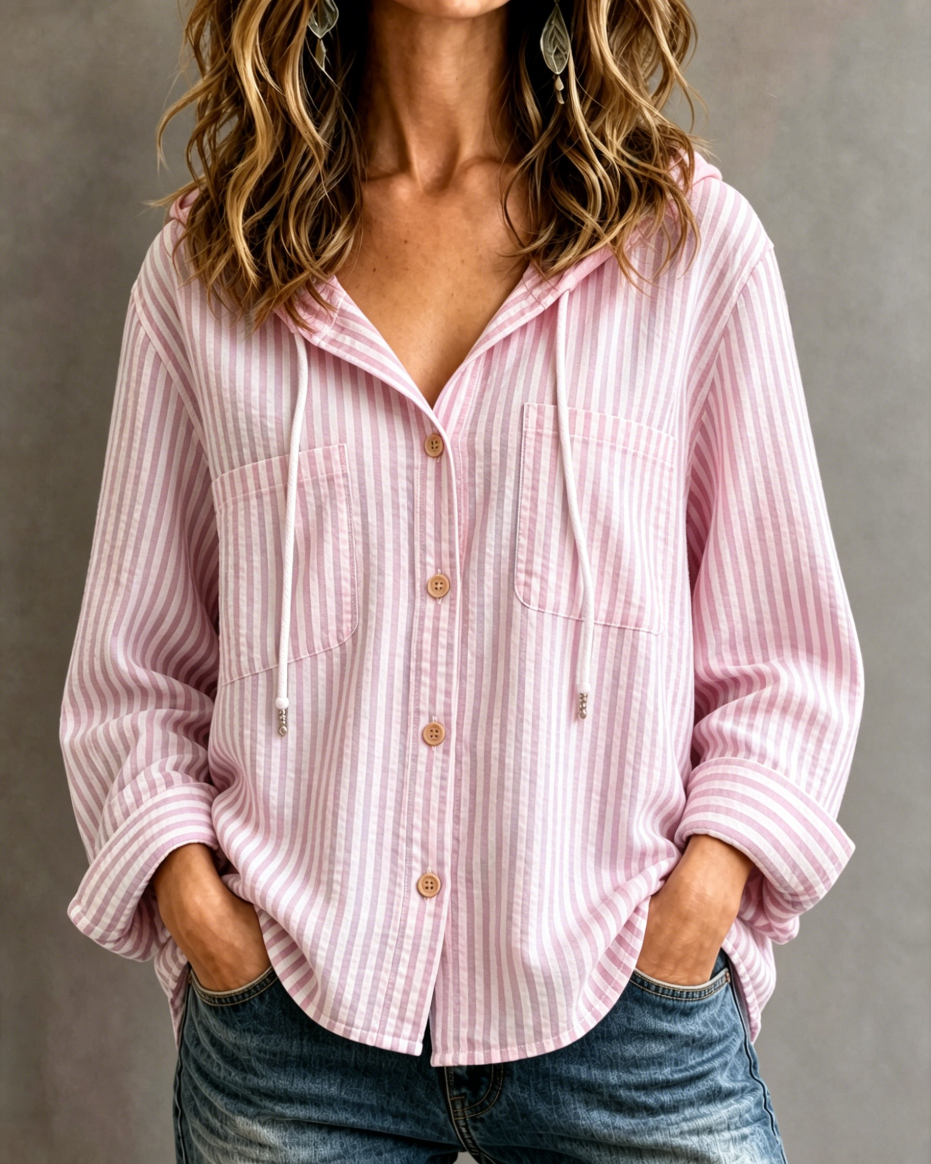 New Arrival 🔥Women's Casual Striped Button-Up Shirt