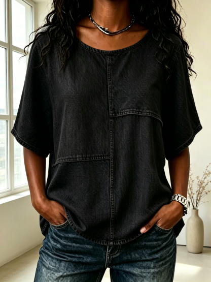 🔥New Arrival 🔥 Women’s Denim Checkerboard Square-Neck Top