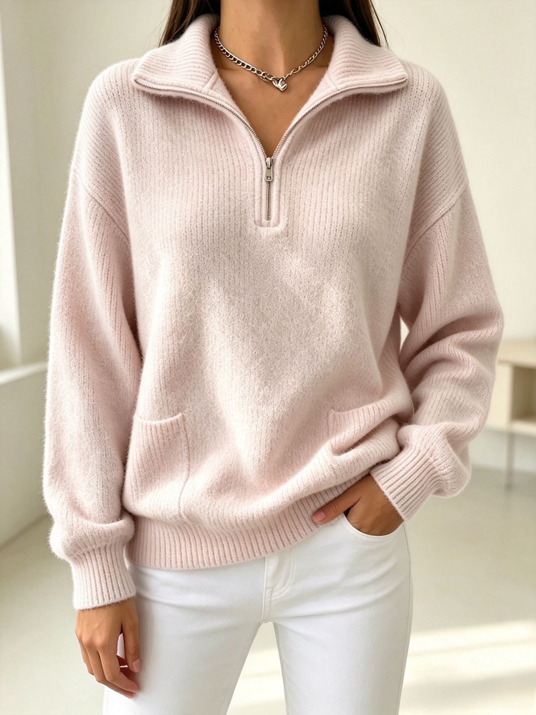 CLEARANCE SALE🔥Women's Soft Quarter-Zip Knit Sweater