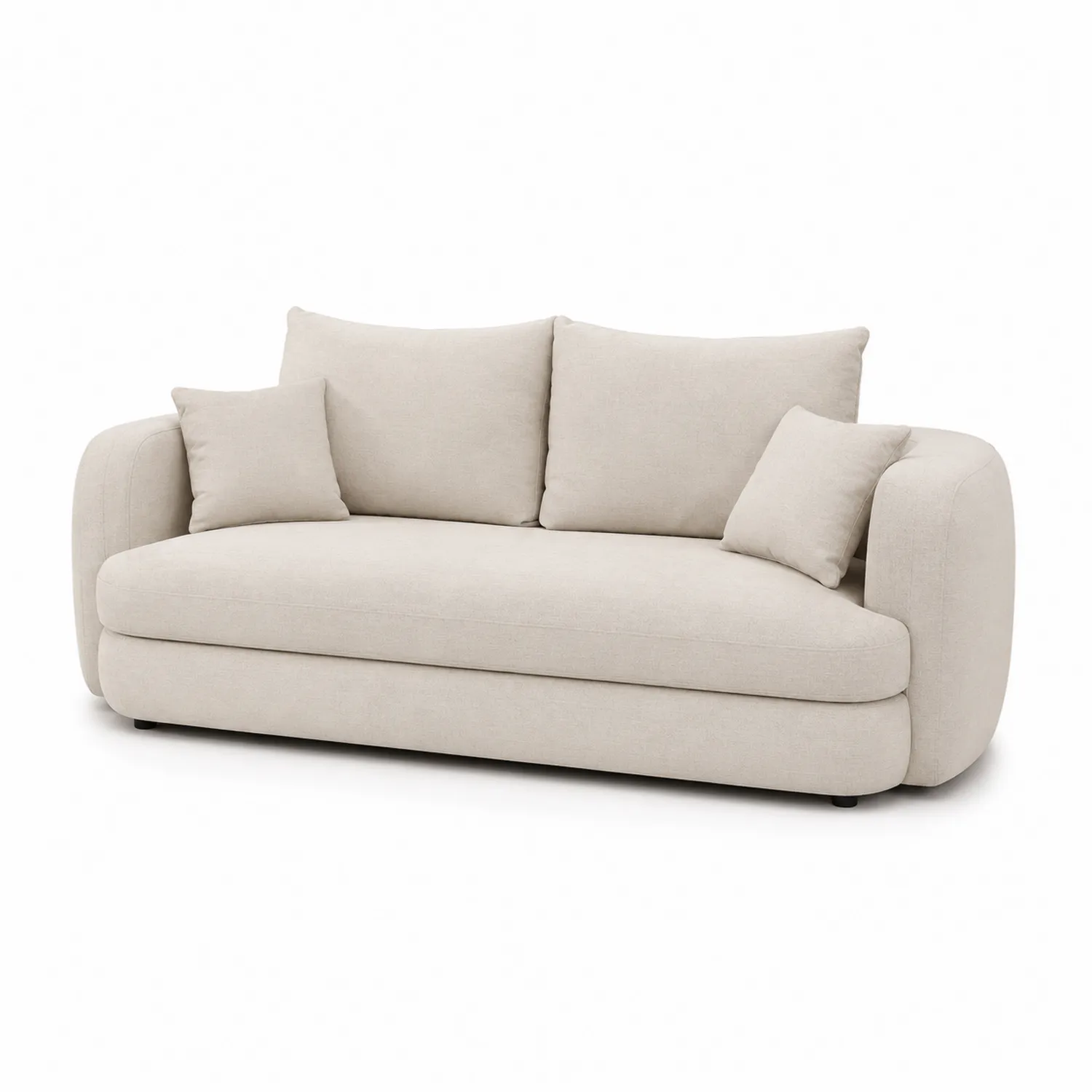 Sofa 3-osobowa z tkaniny bawełnianej Beżowa