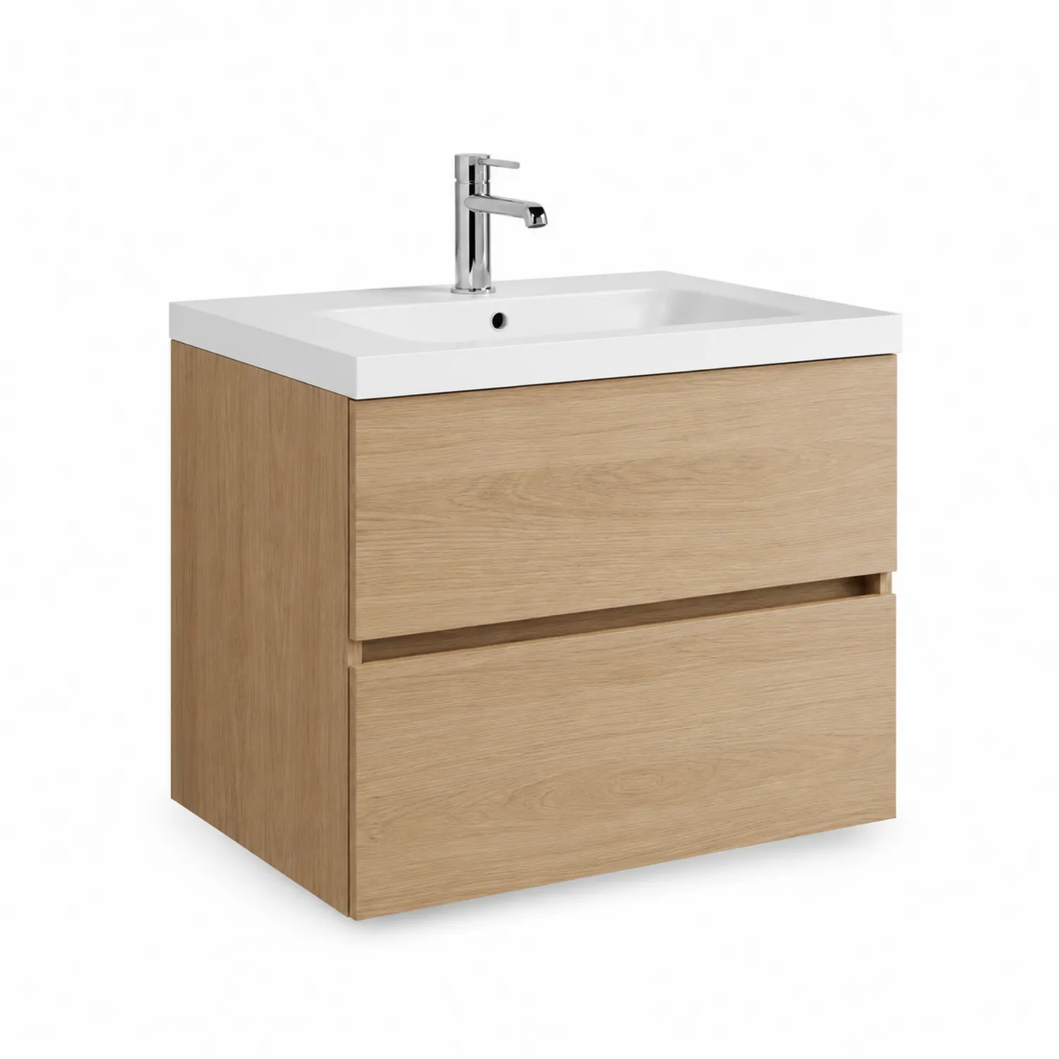 Szafka łazienkowa MDF z tworzywem sztucznym, 60x45x60 cm, Dąb/Biały