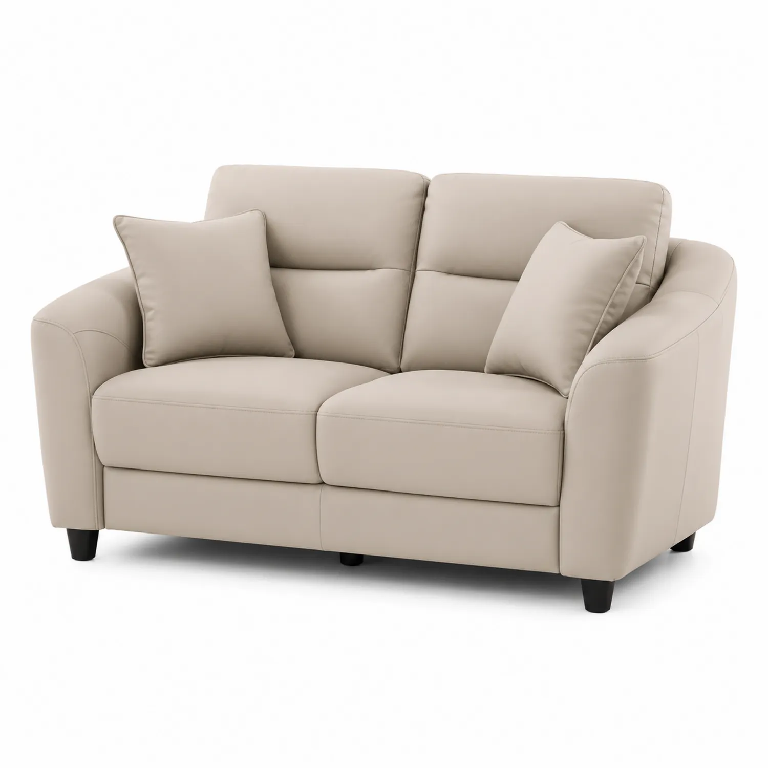 Sofa dwuosobowa z ekoskóry Kremowy 145 cm