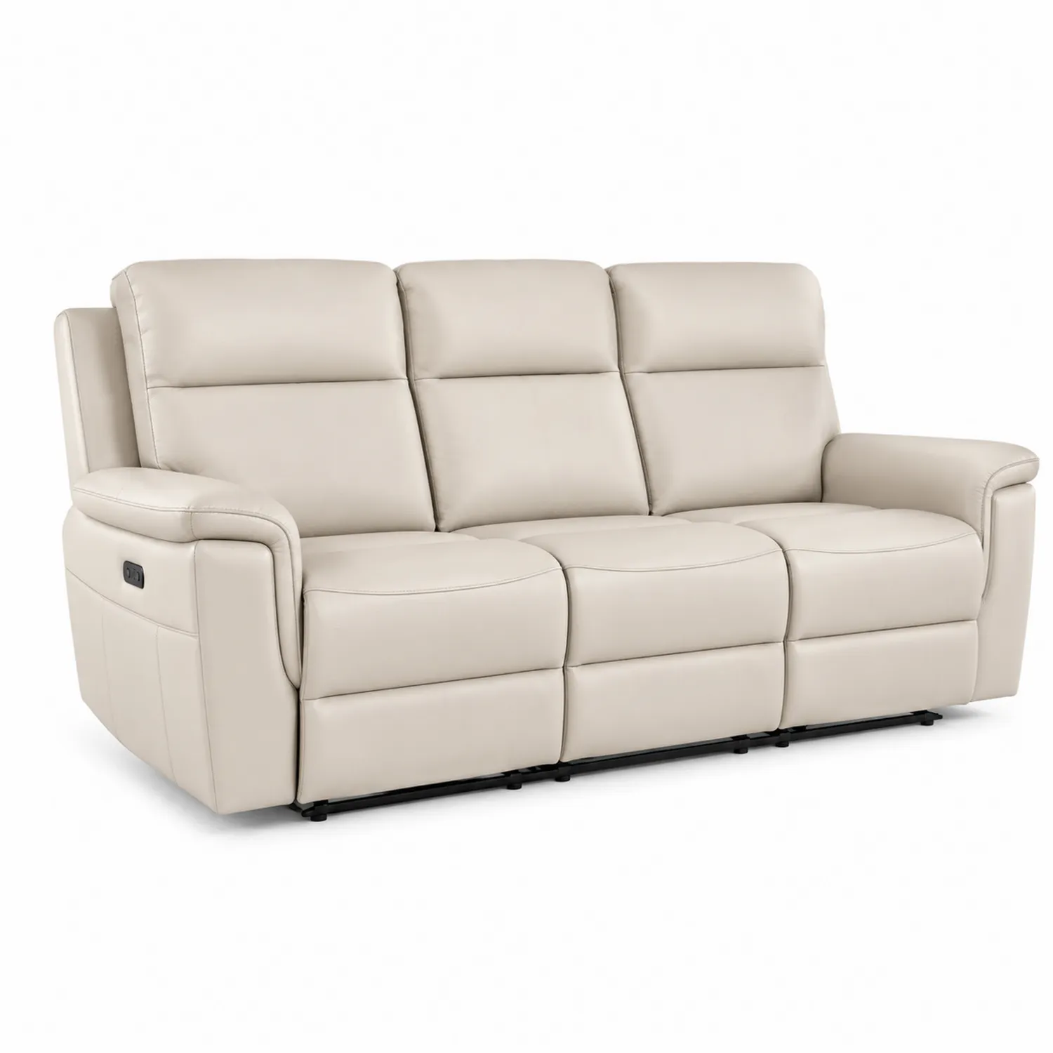 Sofa trzyosobowa skóra ekologiczna beżowa 210 cm