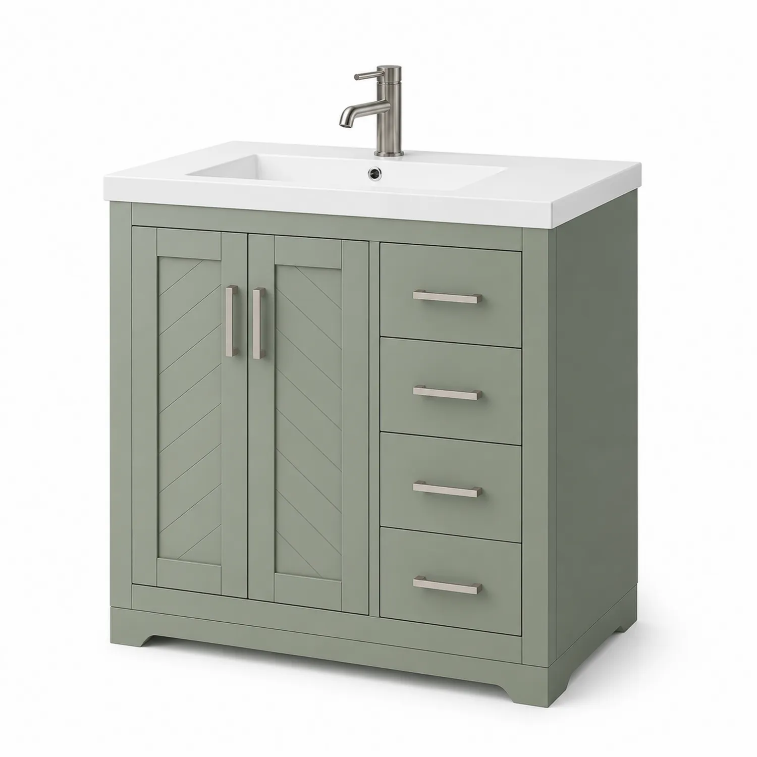 Szafka łazienkowa z umywalką MDF Zielona 60 cm