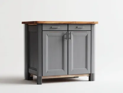 Aparadores 100x40x80 cm madera MDF gris claro encimera efecto roble - diseño moderno con 2 puertas y 2 cajones-Zitaostudio