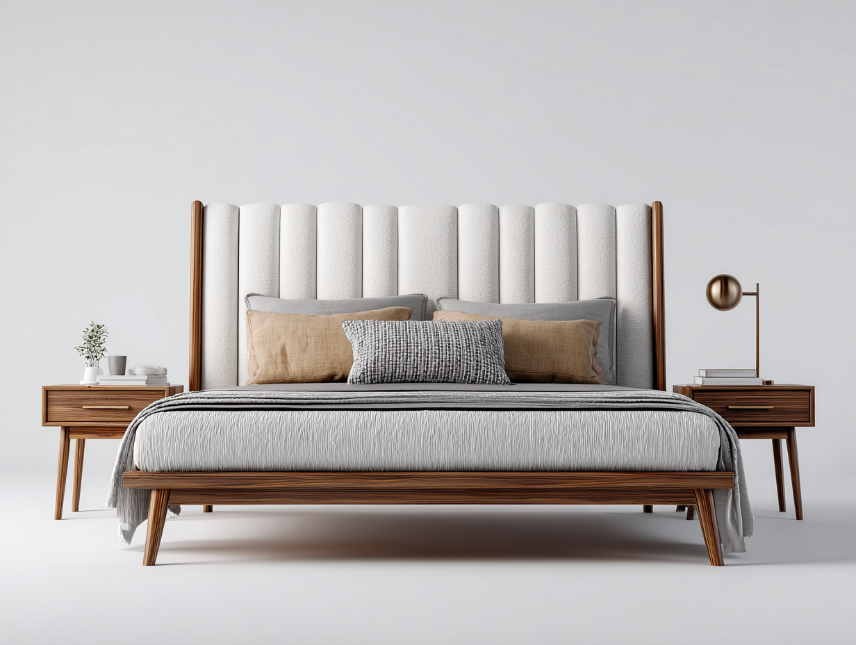 Camas dobles madera 200x180x110 cm natural-blanco dormitorio moderno confort-Zitaostudio