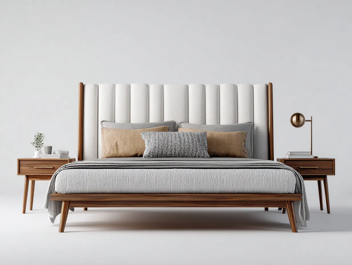 Camas dobles madera 200x180x110 cm natural-blanco dormitorio moderno confort-Zitaostudio