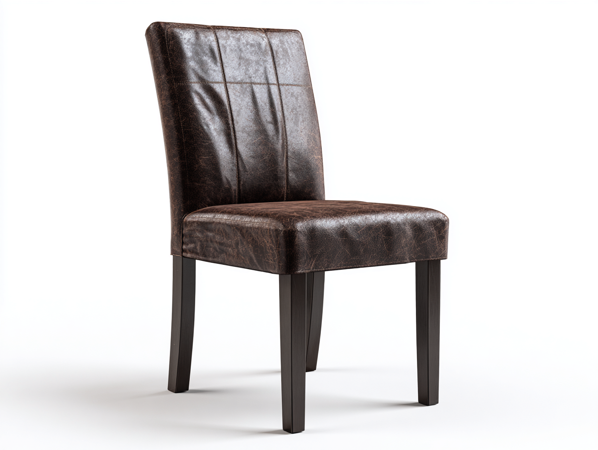 Sillas de comedor tapizado cuero sintético con patas madera 45x55x90 cm - marrón - diseño clásico para comedor-Zitaostudio