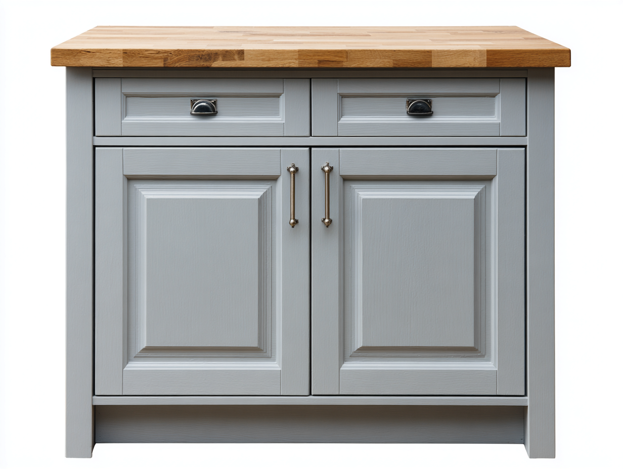 Aparadores aparador de madera con dos puertas y dos cajones 120x40x85 cm - gris-natural - diseño clásico-Zitaostudio