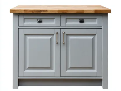 Aparadores aparador de madera con dos puertas y dos cajones 120x40x85 cm - gris-natural - diseño clásico-Zitaostudio