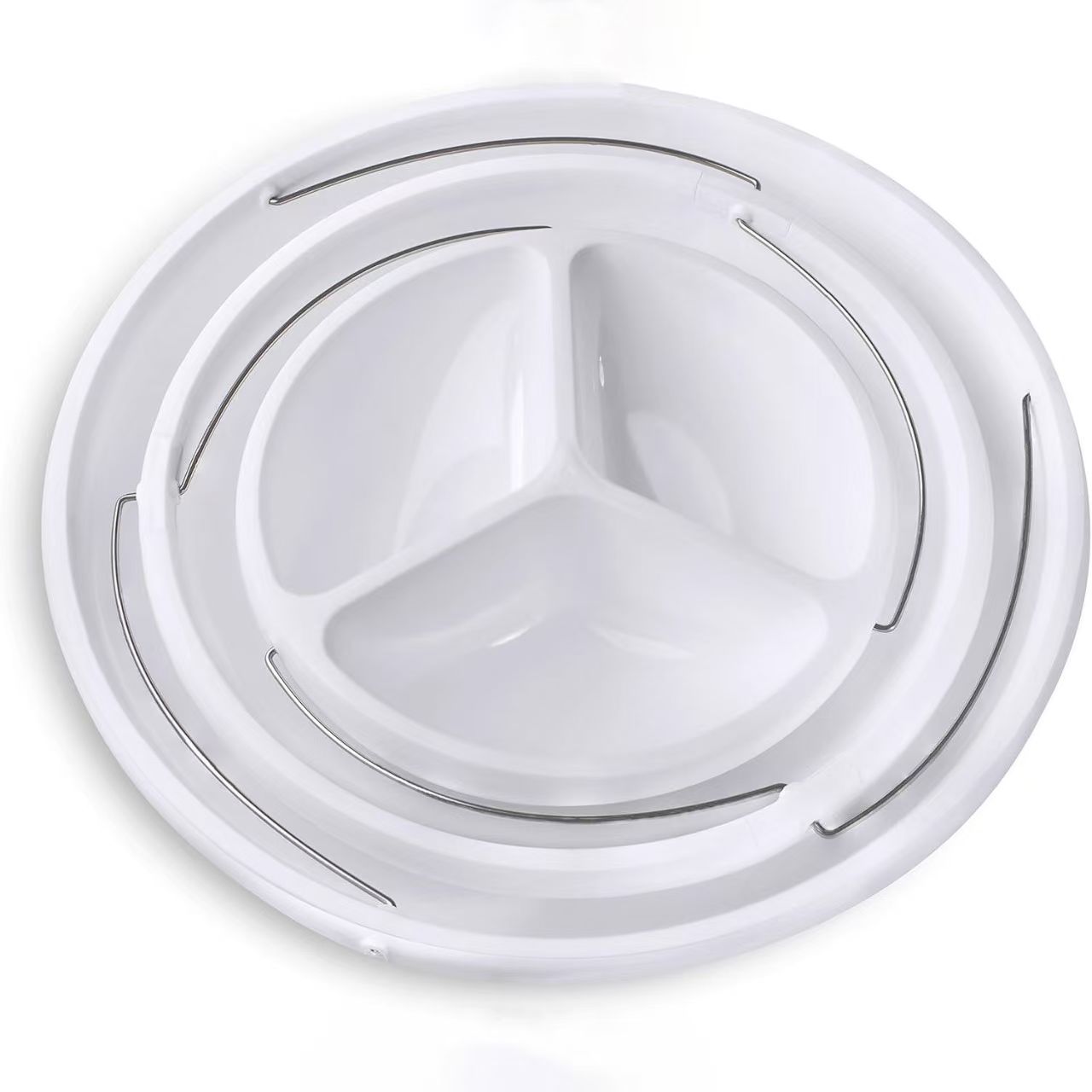 3-Tier Foldable Serving Bowl, Collapsible Snack and Fruit Tray, Space Saving Party Food Organizer for Salad, Chips, Nuts