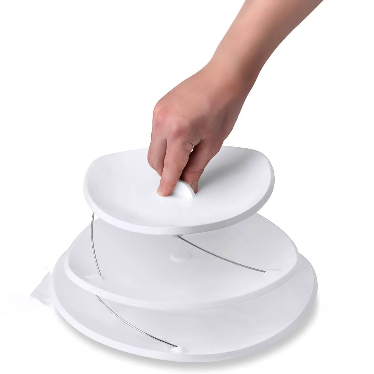 3-Tier Foldable Serving Bowl, Collapsible Snack and Fruit Tray, Space Saving Party Food Organizer for Salad, Chips, Nuts
