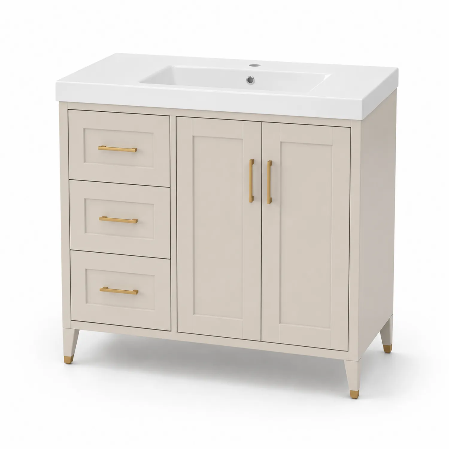 Mobile da bagno in legno compensato con lavandino singolo ceramico